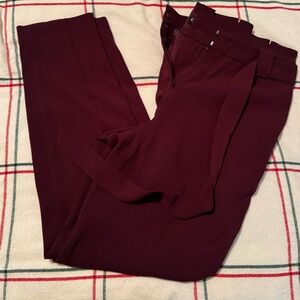 Express Maroon/Burgundy Pants with Belt